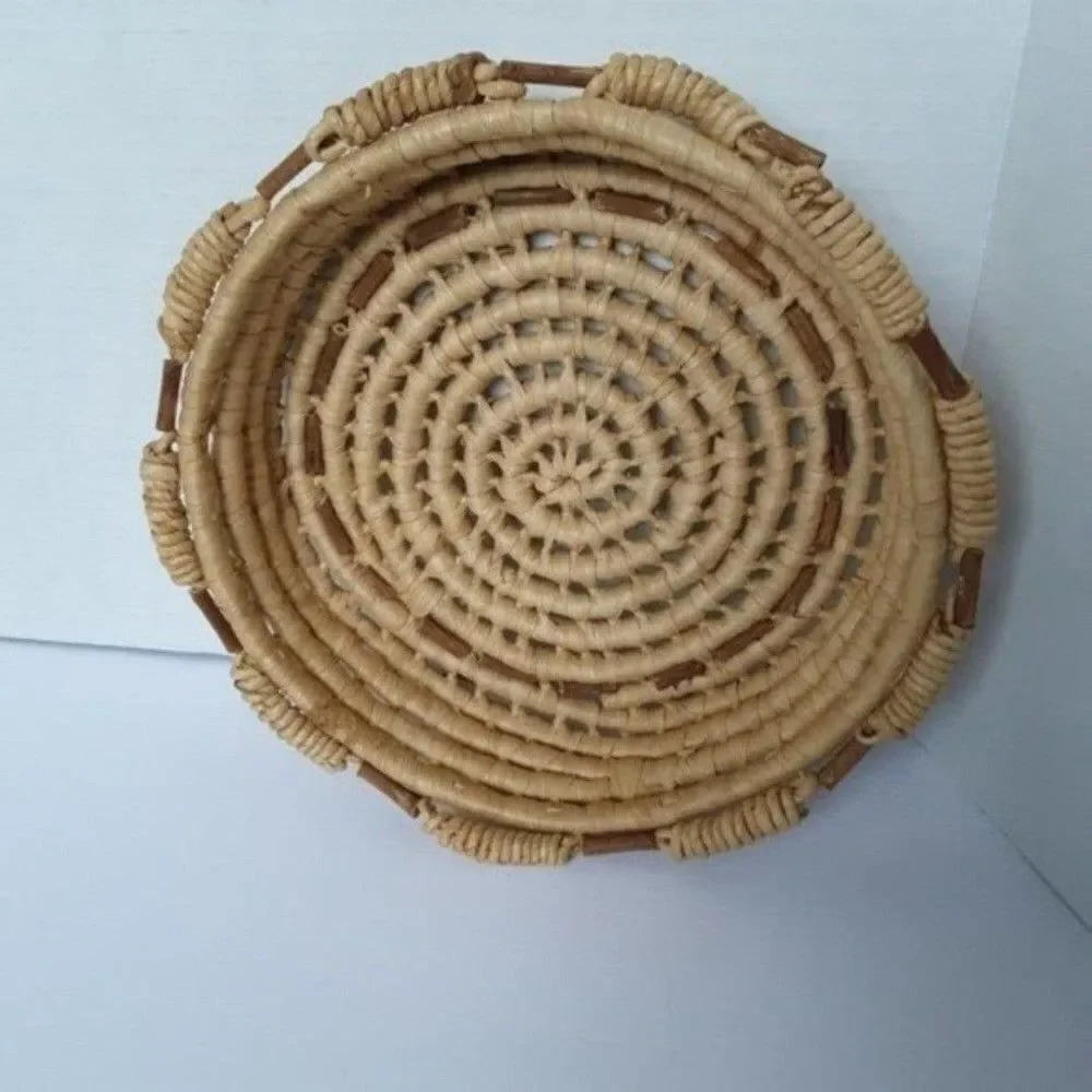 Vintage Wicker Boho Mid Century Modern Style Medium Size